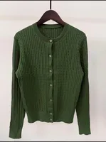 Core-spun Yarn Embroidered Twist Soft Waxy Knitted Cardigan Top Women's  Autumn And Winter New Casual All-match Coat Top sku image 14