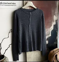 Core-spun Yarn Embroidered Twist Soft Waxy Knitted Cardigan Top Women's  Autumn And Winter New Casual All-match Coat Top sku image 15