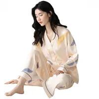 Pajamas Women's New Spring And Autumn Suit Long-sleeved Trousers Plus Size Thin Loose Cardigan Women's Autumn And Winter Home Clothes main image 5