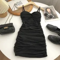 Slight Chubby Kink Cross-pleated Belt Chest Pad Dress Women's Summer New Sexy Hot Girl Hip Short Skirt main image 1