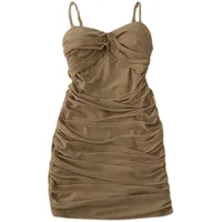 Slight Chubby Kink Cross-pleated Belt Chest Pad Dress Women's Summer New Sexy Hot Girl Hip Short Skirt main image 5