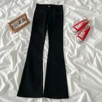 Black Jeans Women's Autumn And Winter Horseshoe Trousers High Waist Slim-Fit All-Match Stretch Floor Straight Micro-Flare Trousers main image 1