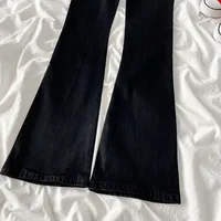 Black Jeans Women's Autumn And Winter Horseshoe Trousers High Waist Slim-Fit All-Match Stretch Floor Straight Micro-Flare Trousers main image 3
