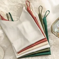 New Style Loose Camisole Women's White Outer Wear Summer Bottoming Shirt With Loose Collar Top Sexy V Neck main image 1