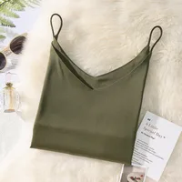 New Style Loose Camisole Women's White Outer Wear Summer Bottoming Shirt With Loose Collar Top Sexy V Neck main image 2