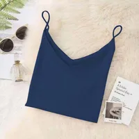 New Style Loose Camisole Women's White Outer Wear Summer Bottoming Shirt With Loose Collar Top Sexy V Neck main image 3