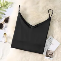 New Style Loose Camisole Women's White Outer Wear Summer Bottoming Shirt With Loose Collar Top Sexy V Neck sku image 6