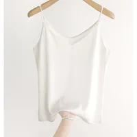 New Style Loose Camisole Women's White Outer Wear Summer Bottoming Shirt With Loose Collar Top Sexy V Neck sku image 10