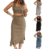 Women's Summer Foreign Trade Slim Hip Skirt   Solid Color Irregular Sexy Dress main image 1