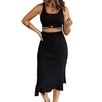 Women's Summer Foreign Trade Slim Hip Skirt   Solid Color Irregular Sexy Dress main image 2