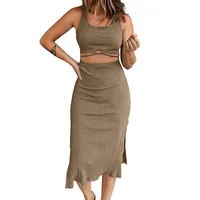 Women's Summer Foreign Trade Slim Hip Skirt   Solid Color Irregular Sexy Dress main image 4