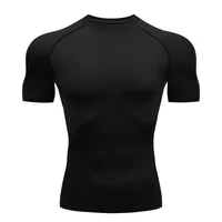 In Stock Fitness Clothes Men's Sports Tight Short-sleeved Quick-drying Clothes Stretch Running T-shirt Compression Riding Basketball Base Shirt main image 3