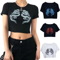 Cute Printing Loose Short Sleeve Short T-shirt Niche Thin Chic Spice Girl Jacket main image 4