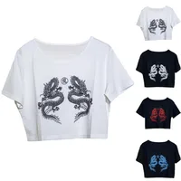 Cute Printing Loose Short Sleeve Short T-shirt Niche Thin Chic Spice Girl Jacket main image 5