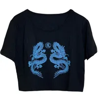 Cute Printing Loose Short Sleeve Short T-shirt Niche Thin Chic Spice Girl Jacket sku image 13