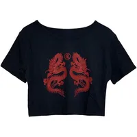 Cute Printing Loose Short Sleeve Short T-shirt Niche Thin Chic Spice Girl Jacket sku image 11