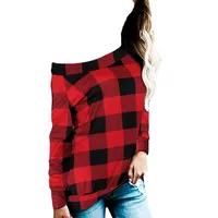 Autumn And Winter New Printed Long-sleeved Shoulder T-shirt Leopard Snake Plaid Cross Shoulder Top main image 5