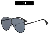 Summer New Outdoor Large Frame Frog Eyes Sunglasses Trendy Personalized Unisex Driving Sun Glasses Geometric Pattern Full Frame sku image 1