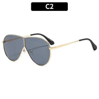 Summer New Outdoor Large Frame Frog Eyes Sunglasses Trendy Personalized Unisex Driving Sun Glasses Geometric Pattern Full Frame sku image 2