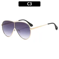 Summer New Outdoor Large Frame Frog Eyes Sunglasses Trendy Personalized Unisex Driving Sun Glasses Geometric Pattern Full Frame sku image 3