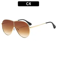 Summer New Outdoor Large Frame Frog Eyes Sunglasses Trendy Personalized Unisex Driving Sun Glasses Geometric Pattern Full Frame sku image 4