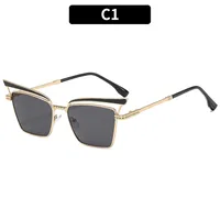 Summer Fashionable Women's Cat Eye Sunglasses Sunscreen High-End Metal Trendy Eyewear Travel Fishing Special Use Universal Season sku image 1