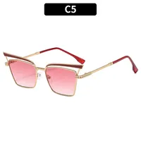 Summer Fashionable Women's Cat Eye Sunglasses Sunscreen High-End Metal Trendy Eyewear Travel Fishing Special Use Universal Season sku image 5