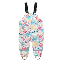 Children's Shoulder Strap Rain Pants Boys And Girls Baby Water Pants Children Rain Gear Kindergarten Children One-Piece Outdoor Technical Trousers main image 2