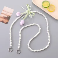 1 Piece Elegant Basic Lady Flower Bow Knot Beaded Beaded Bag Pendant Mobile Phone Chain main image 3