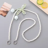 1 Piece Elegant Basic Lady Flower Bow Knot Beaded Beaded Bag Pendant Mobile Phone Chain main image 4