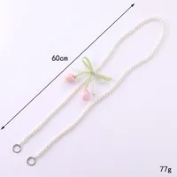 1 Piece Elegant Basic Lady Flower Bow Knot Beaded Beaded Bag Pendant Mobile Phone Chain main image 2