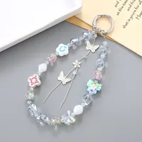 1 Piece Elegant Lady Butterfly Beaded Beaded Bag Pendant Mobile Phone Chain main image 3