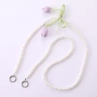 1 Piece Elegant Basic Lady Flower Bow Knot Beaded Beaded Bag Pendant Mobile Phone Chain main image 5