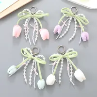 1 Piece Elegant Lady Sweet Flower Beaded Bag Pendant Keychain main image 1