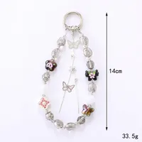 1 Piece Elegant Lady Butterfly Beaded Beaded Bag Pendant Mobile Phone Chain main image 2