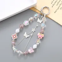 1 Piece Elegant Lady Butterfly Beaded Beaded Bag Pendant Mobile Phone Chain main image 4