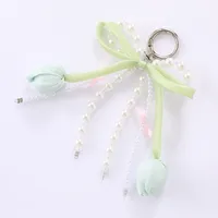 1 Piece Elegant Lady Sweet Flower Beaded Bag Pendant Keychain main image 5
