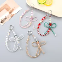 1 Piece Elegant Lady Strawberry Beaded Beaded Bag Pendant Mobile Phone Chain main image 1