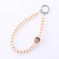1 Piece Elegant Lady Strawberry Crystal Beaded Bag Pendant Mobile Phone Chain main image 5