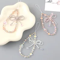 1 Piece Elegant Lady Butterfly Beaded Beaded Bag Pendant Mobile Phone Chain main image 1