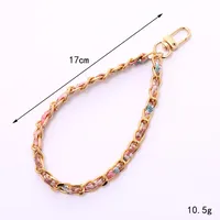 1 Piece Elegant Lady Geometric Pu Leather Metal Knitting Bag Pendant Keychain main image 2