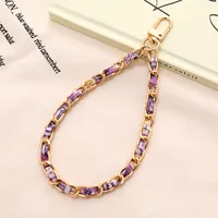 1 Piece Elegant Lady Geometric Pu Leather Metal Knitting Bag Pendant Keychain sku image 3