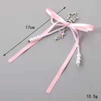 1 Piece Elegant Lady Star Bow Knot Beaded Bag Pendant Keychain main image 2