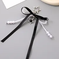 1 Piece Elegant Lady Star Bow Knot Beaded Bag Pendant Keychain sku image 6