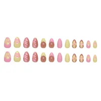 Three-Dimensional Summer Pure Desire Gradient Ice Flower White Temperament Wild  Ins Style Detachable Nail Sticker 24 Pieces main image 5