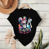 Loose Short Sleeve Round Neck Women's T-shirt Colorful Sugar Skull Halloween Pattern Street Style High Street Fashion E-commerce main image 4