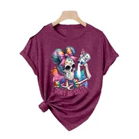 Loose Short Sleeve Round Neck Women's T-shirt Colorful Sugar Skull Halloween Pattern Street Style High Street Fashion E-commerce main image 5