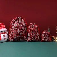 Rune Hong New Christmas Golden Bamboo Node Cotton Rope Drawstring Gift Storage Bag Colorful Holiday Cloth Pouch main image 3