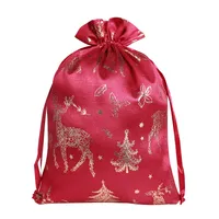 Rune Hong New Christmas Golden Bamboo Node Cotton Rope Drawstring Gift Storage Bag Colorful Holiday Cloth Pouch sku image 2