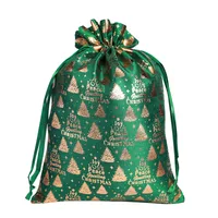 Rune Hong New Christmas Golden Bamboo Node Cotton Rope Drawstring Gift Storage Bag Colorful Holiday Cloth Pouch sku image 5